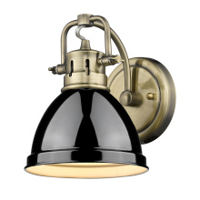 Golden 3602-BA1 AB-BK - Yep by Golden Lighting Duncan 1-light Vanity in Aged Brass and Black shade